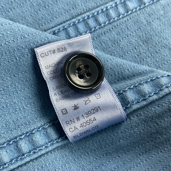 BLDWN Druid Woven Striped Collared Long Sleeve Button Up Jacket (Vintage Indigo) - Picture 13 of 16